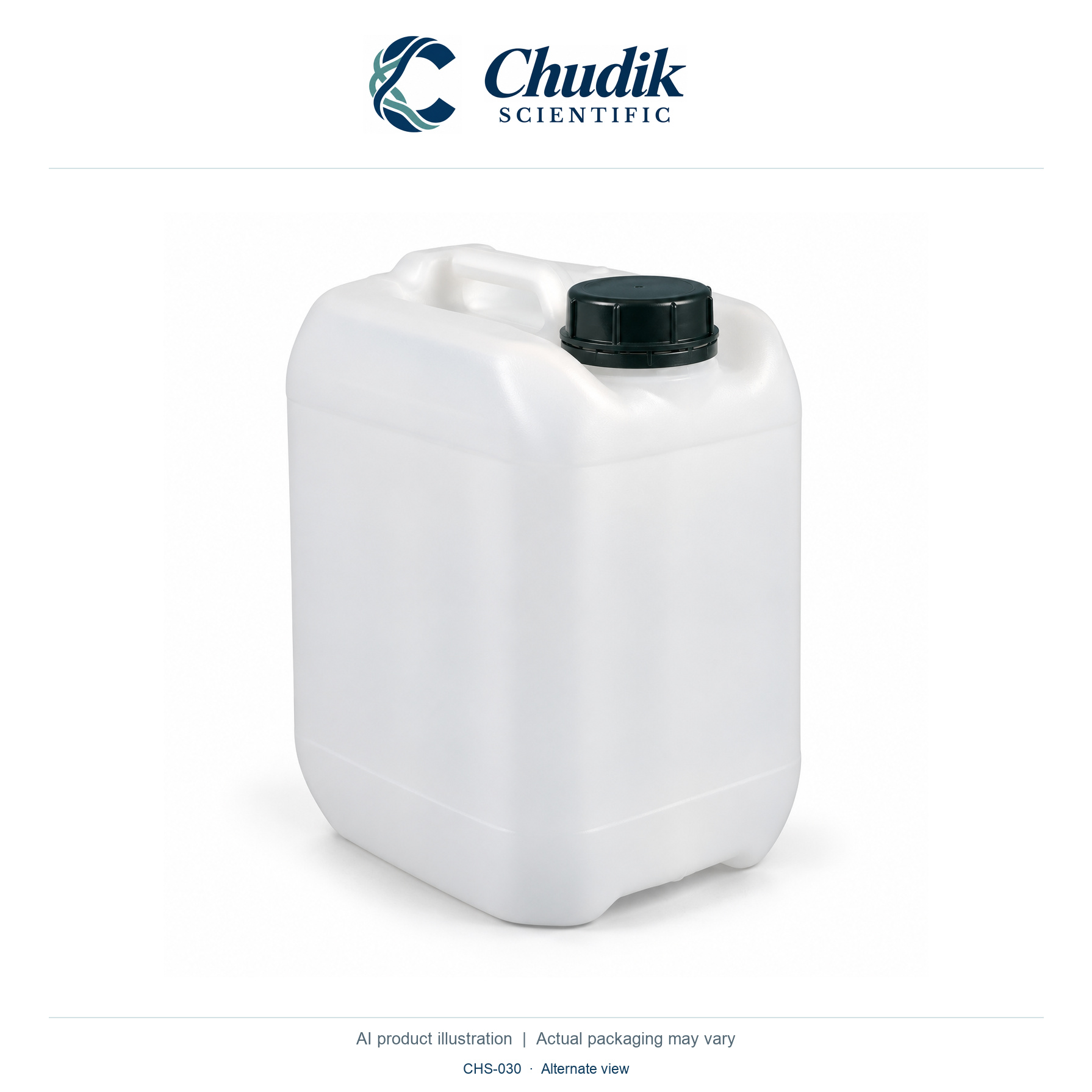 HDPE Carboy, 5 L, Each — alternate view, Chudik Scientific catalog illustration