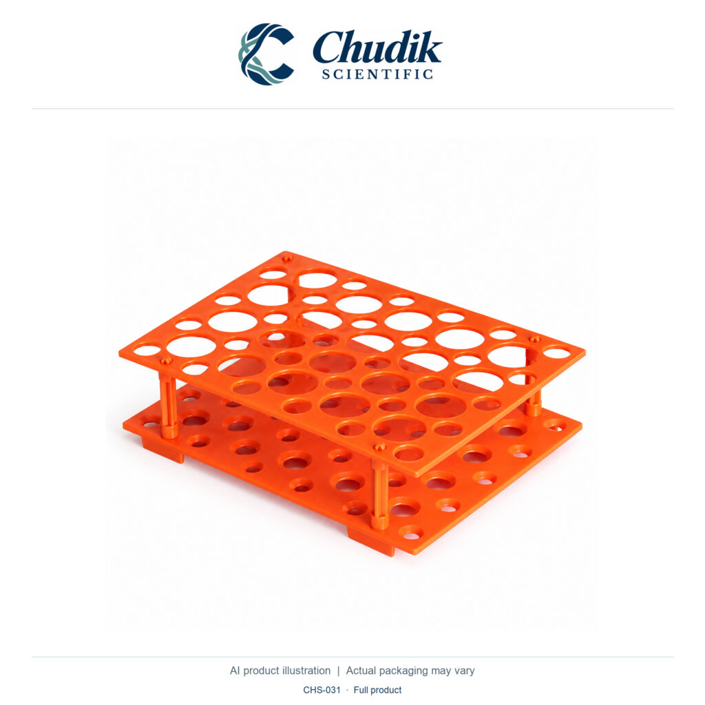 Chudik Scientific | Orange 15/50 mL Centrifuge Tube Rack