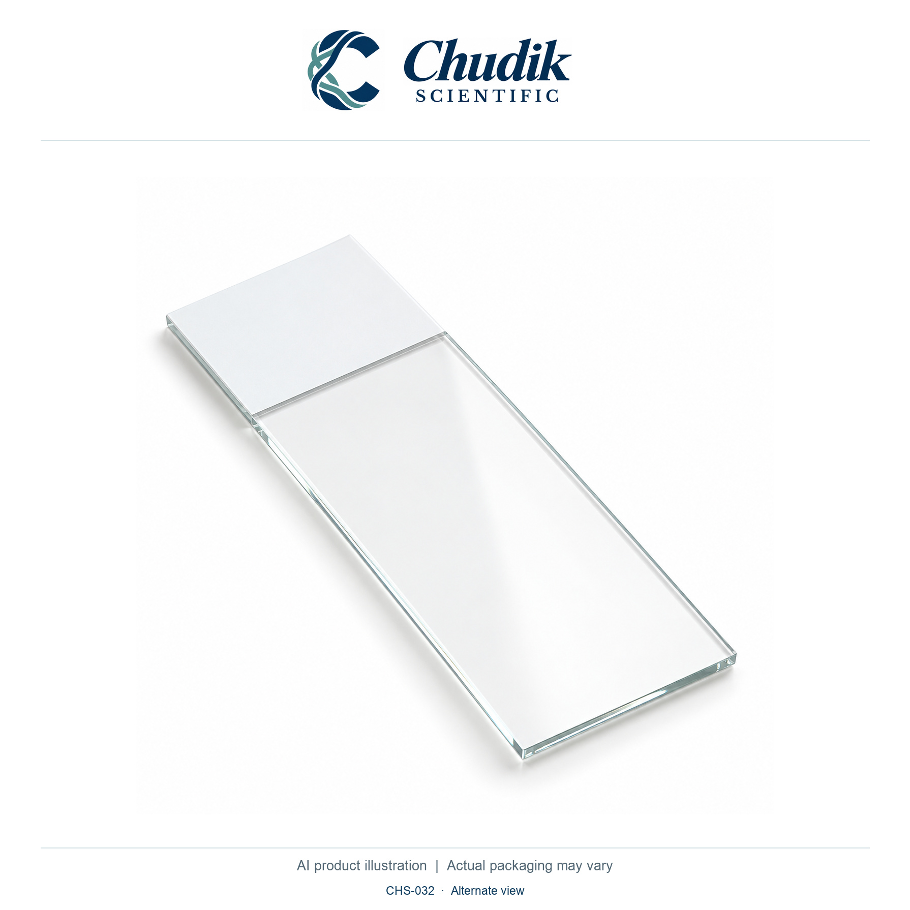 Charged White-Frosted Microscope Slides, 25 × 75 mm, Box of 72 / White — alternate view, Chudik Scientific catalog illustration