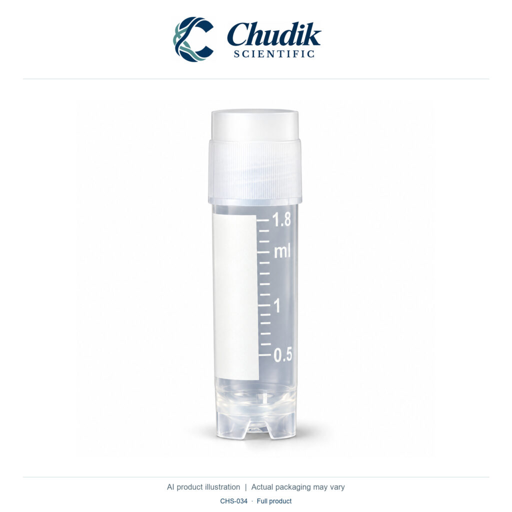 Chudik Scientific | CryoClear Externally Threaded Vials, 2 mL — Bag of 50