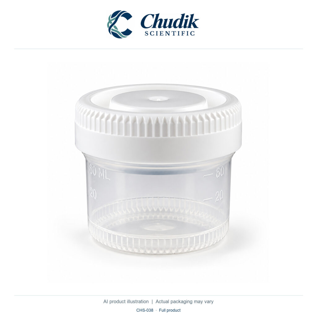 Chudik Scientific | Tite-Rite Polypropylene Sample Containers, 60 mL — Case of 500