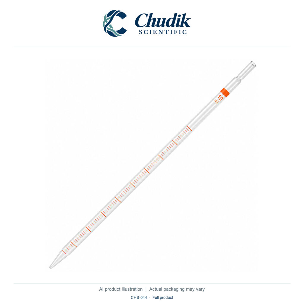 Chudik Scientific | Class A Glass Serological Pipettes, 10 mL — Box of 6