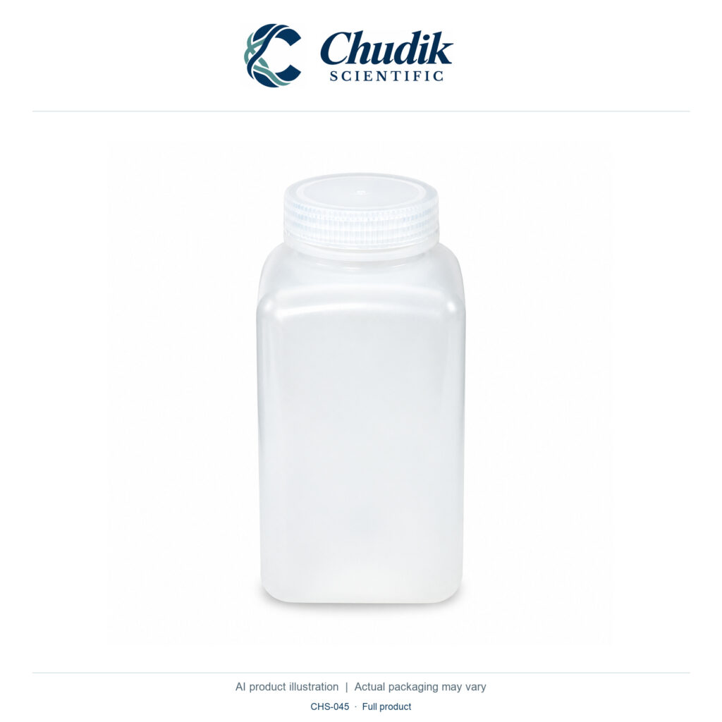 Chudik Scientific | Diamond RealSeal Square PP Bottles, 1 L — Pack of 6