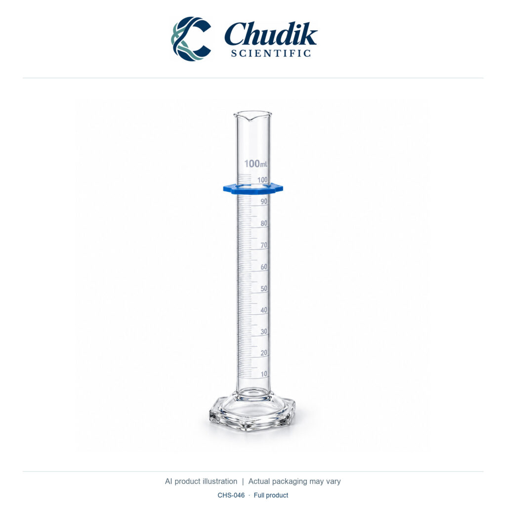 Chudik Scientific | Class A Glass Graduated Cylinder, 100 mL