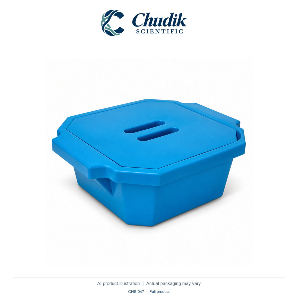 Chudik Scientific | Blue Ice Bucket with Cover, 2.5 L