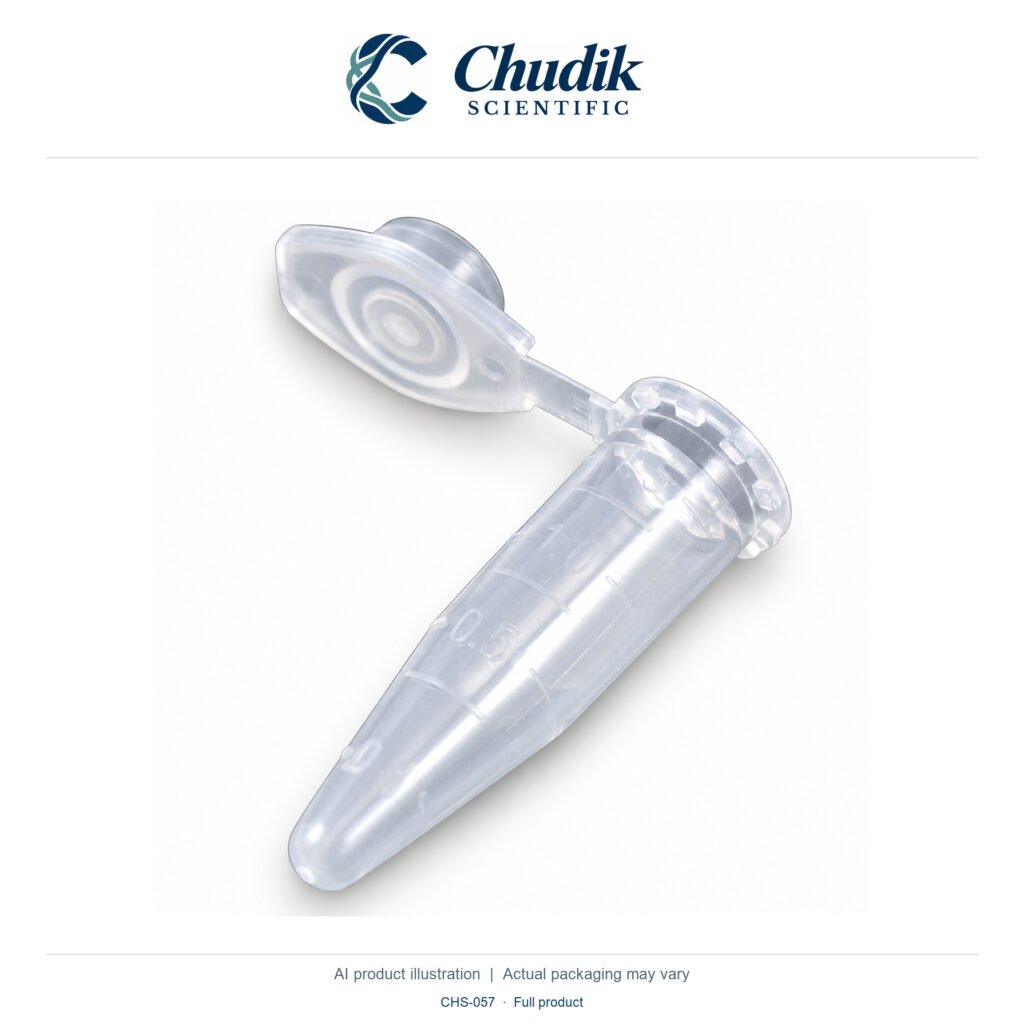 Chudik Scientific | Snap-Cap Polypropylene Microcentrifuge Tubes, 1.5 mL — Bag of 500