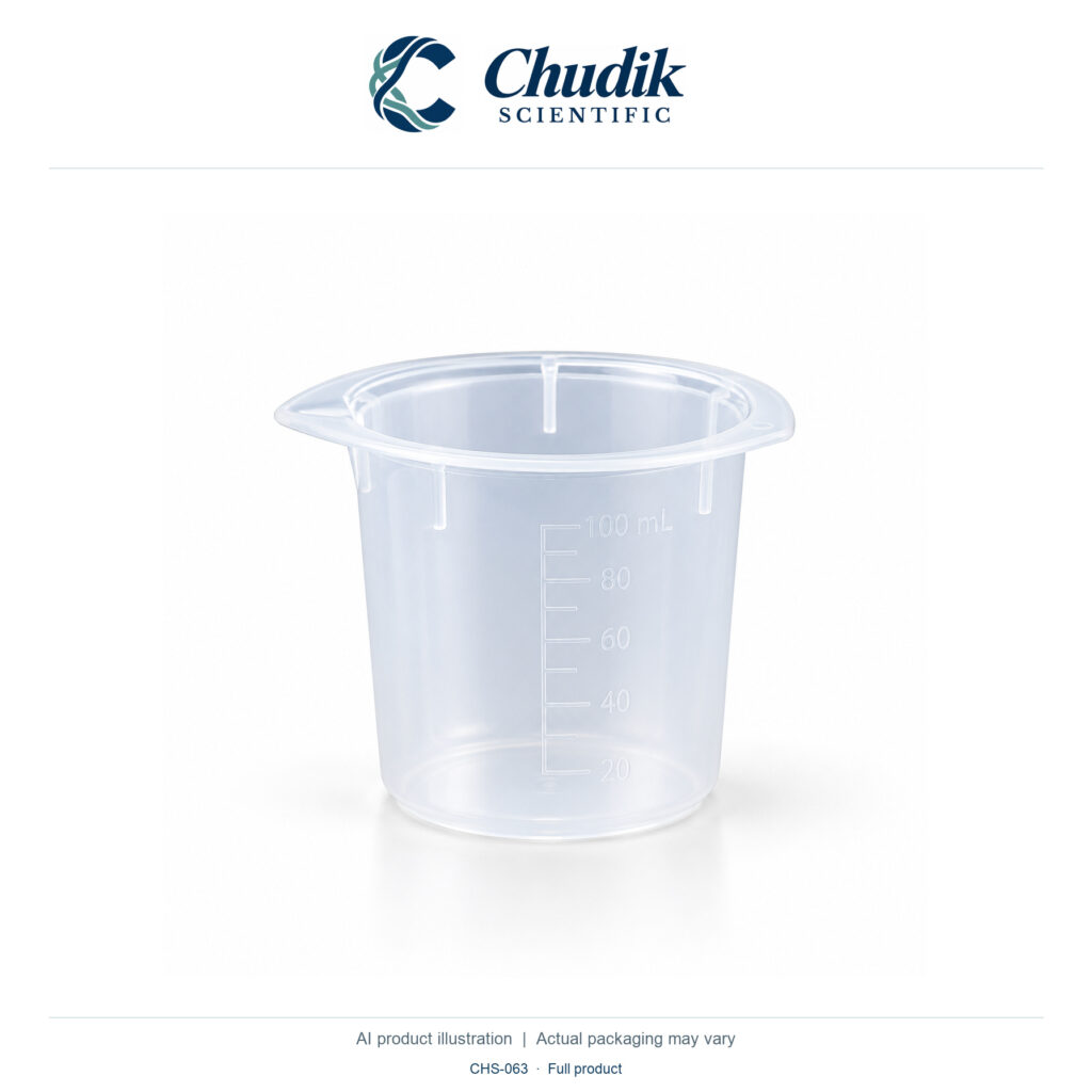 Chudik Scientific | Three-Corner Polypropylene Beakers, 100 mL — Case of 100