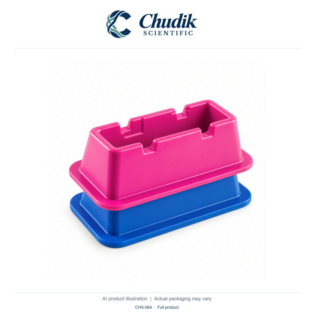 Chudik Scientific | 50/55 mL Reagent Reservoir Chillers — 50/55 mL reservoir chillers; assorted Purple/Blue pair, pack 2