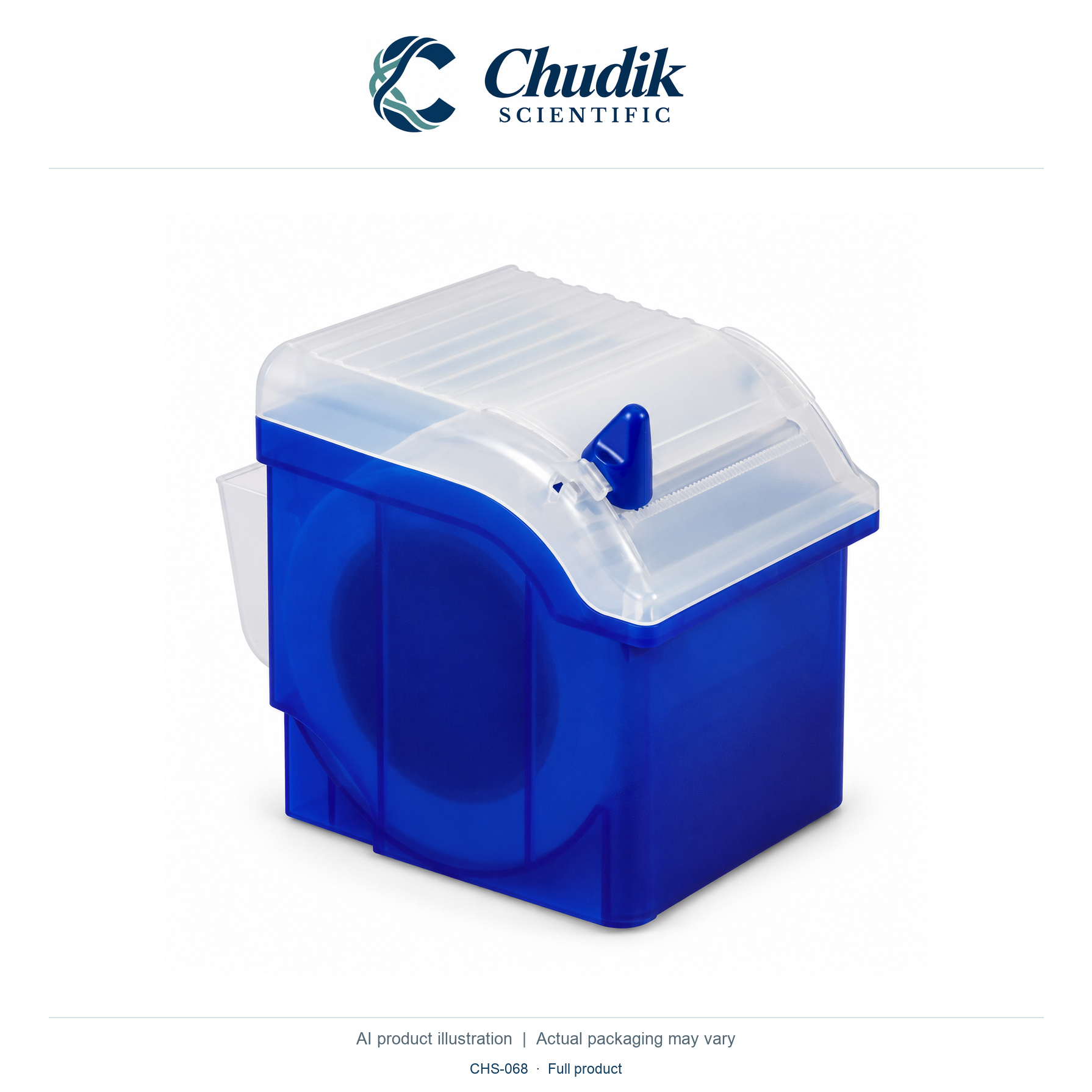 Blue ABS Parafilm M Sealing-Film Dispenser, Blue; one each — full product, Chudik Scientific catalog illustration
