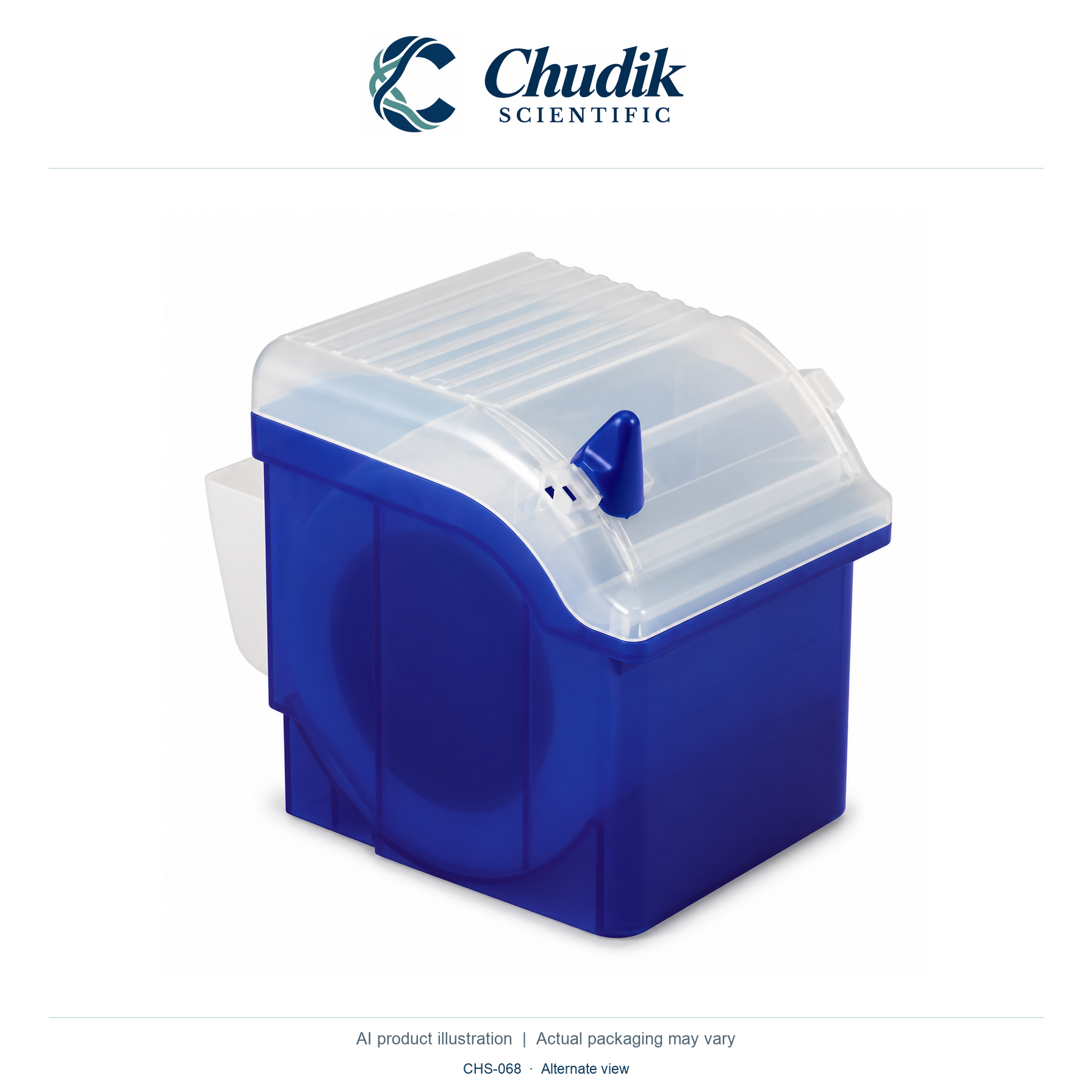 Blue ABS Parafilm M Sealing-Film Dispenser, Blue; one each — alternate view, Chudik Scientific catalog illustration