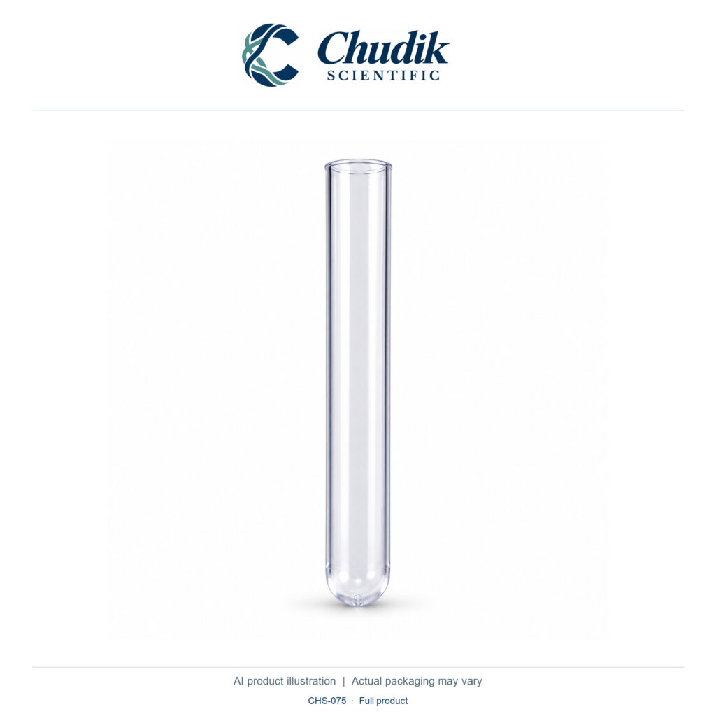 Chudik Scientific | Polystyrene Test Tubes, 5 mL, 12 × 75 mm — Bag of 1000