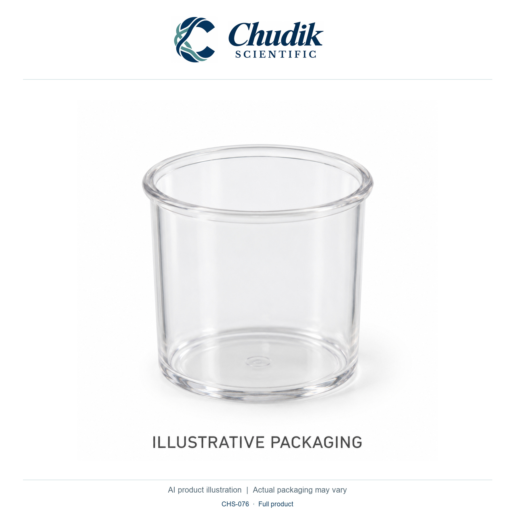 Polypropylene Titration Cups, 100 mL, Case of 580 — full product, Chudik Scientific catalog illustration