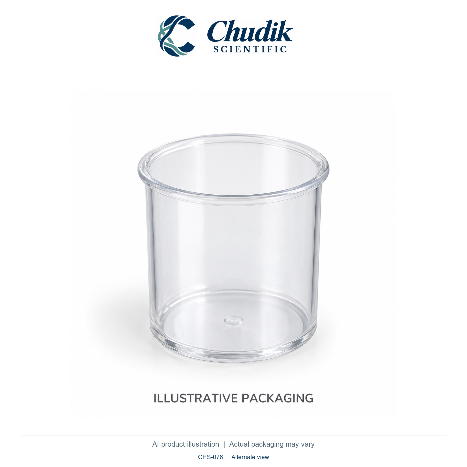 Polypropylene Titration Cups, 100 mL, Case of 580 — alternate view, Chudik Scientific catalog illustration