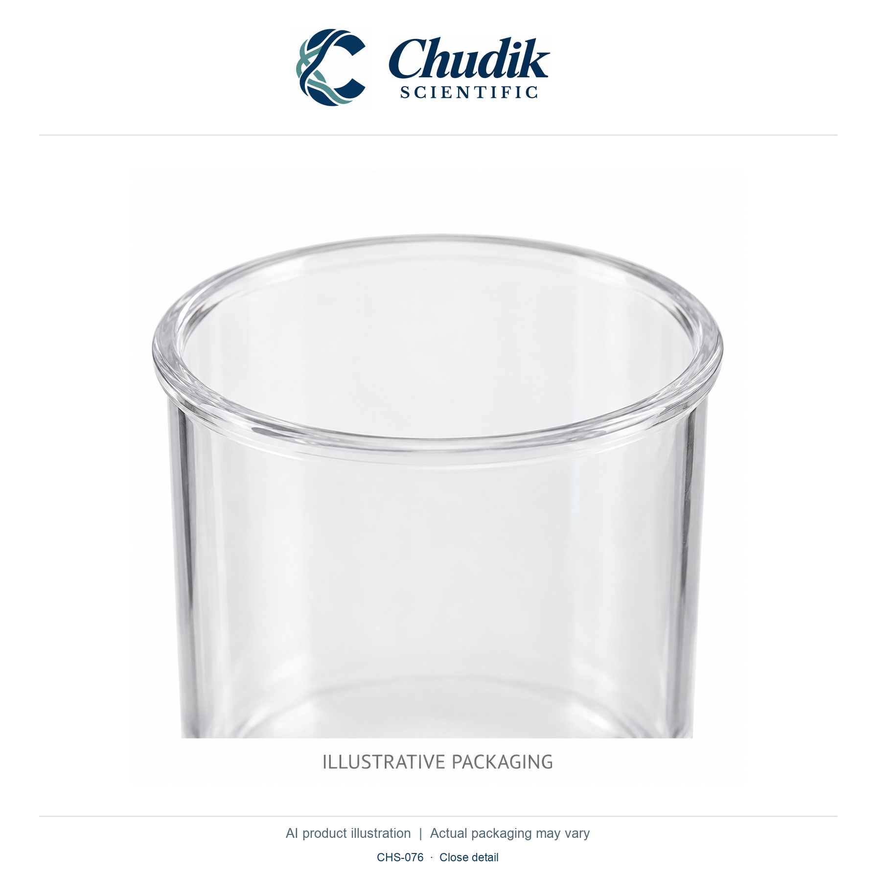 Polypropylene Titration Cups, 100 mL, Case of 580 — close detail, Chudik Scientific catalog illustration