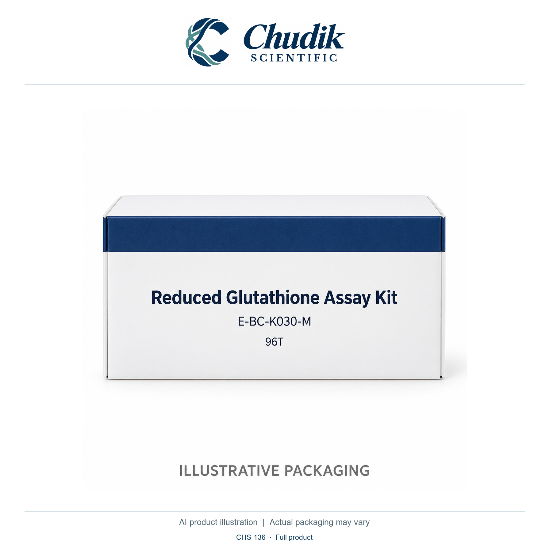 Reduced Glutathione Colorimetric Assay Kit, 96T — full product, Chudik Scientific catalog illustration