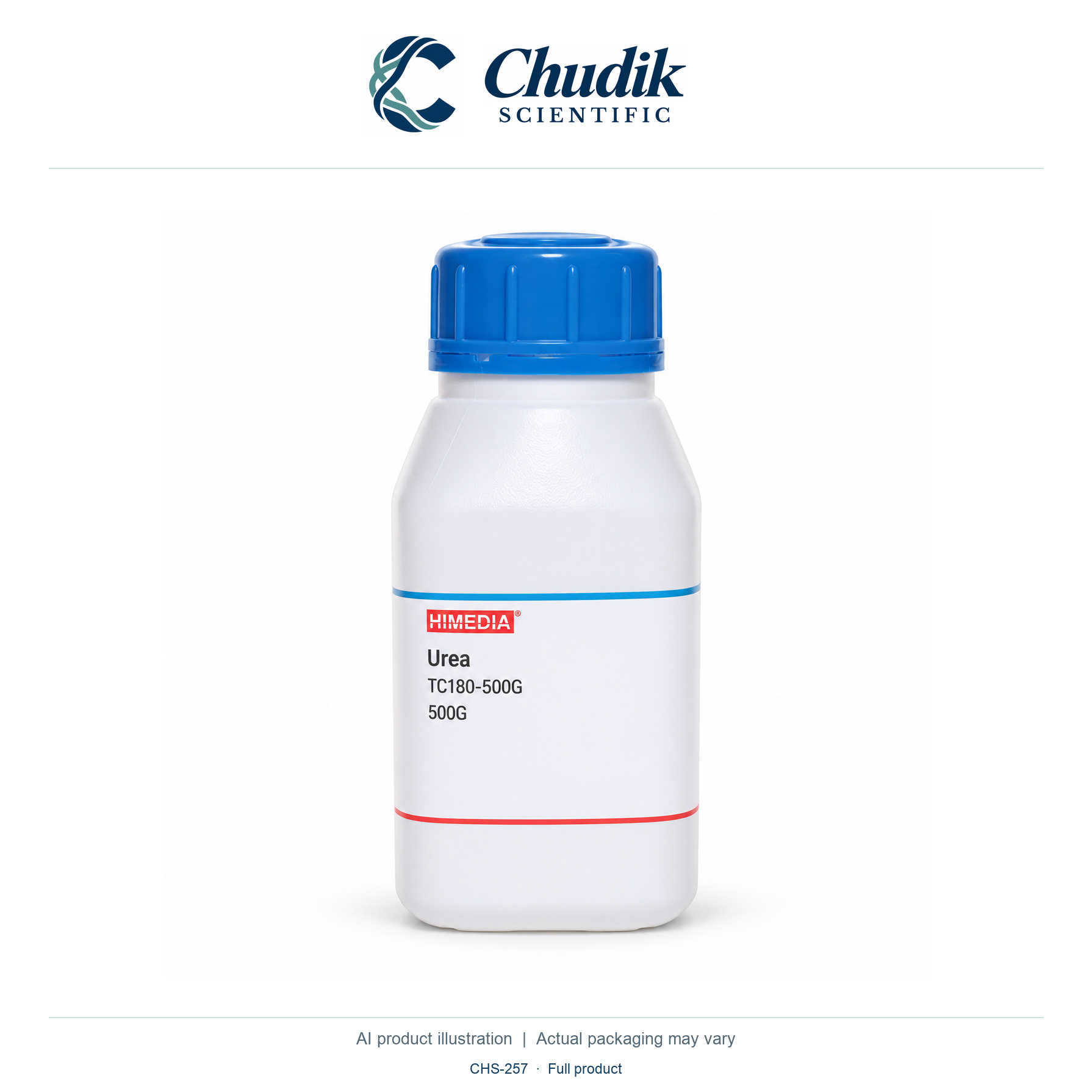 Urea, 500 g — full product, Chudik Scientific catalog illustration