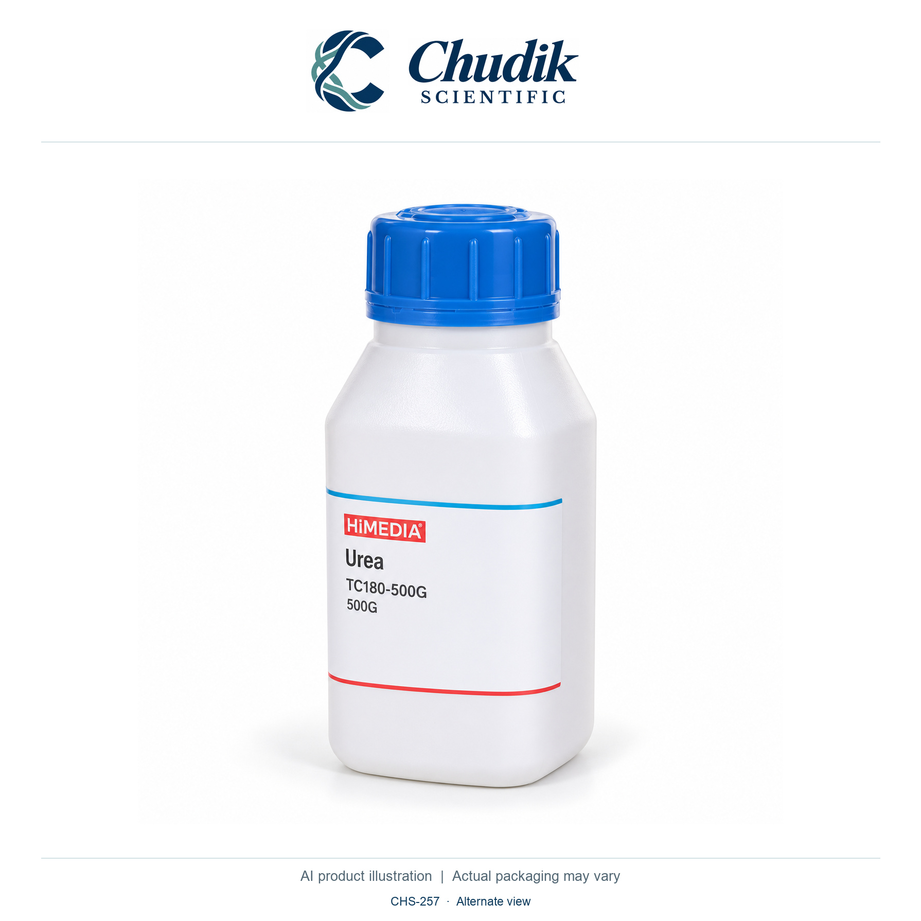 Urea, 500 g — alternate view, Chudik Scientific catalog illustration
